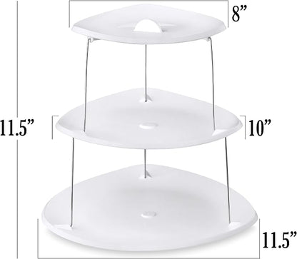 Masirs Collapsible 3-Tier Party Tray: Decorative Design Folds - Image 2