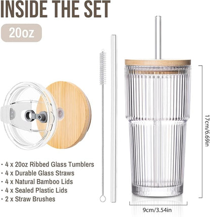 SoulTimes 20oz Ribbed Glass Tumbler - Image 3