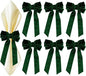 Bow Napkin Rings for Christmas, Wedding, Party, Holiday Table Decor (Dark Green, 6 pcs)