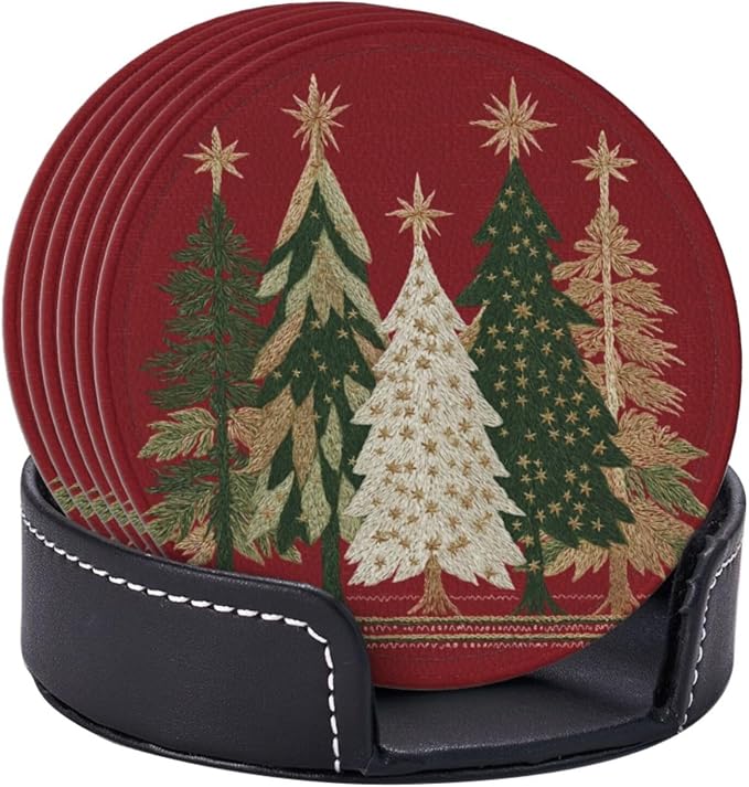 Vintage Christmas Tree Coasters - Image 2