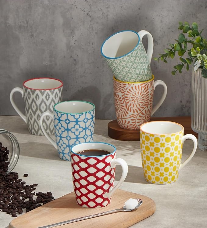 ONEMORE Coffee Mugs Set of 6, 12 oz Ceramic Coffee Cup - Image 4
