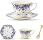 TATSUMI Country Roses Bone China Tea Cup and Saucer Set, 3 Pieces, Vintage Style by TATSUMI