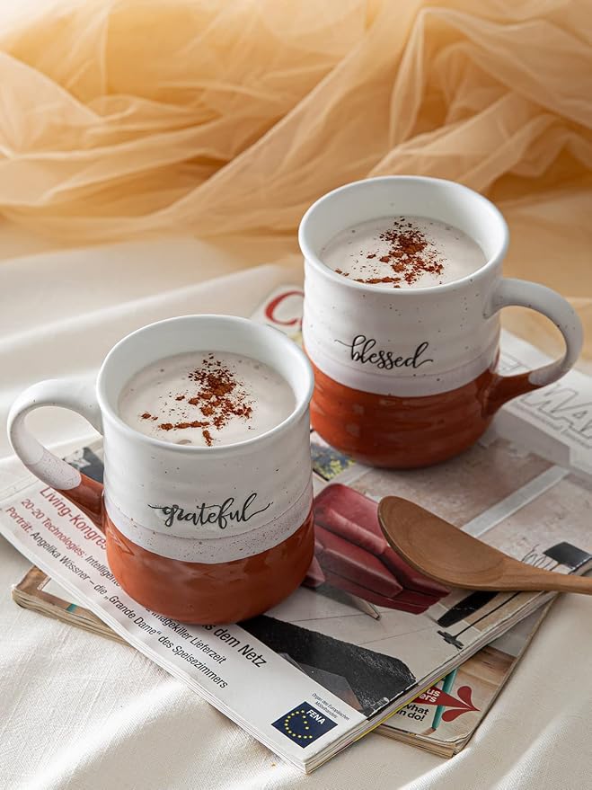 DOWAN 18 oz Large Coffee Mugs, Ceramic Mug Set - Image 7