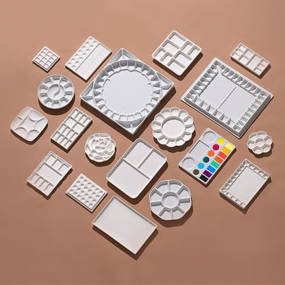 MEEDEN Studio Ceramic Paint Palette, Porcelain Watercolor Palette - Image 7