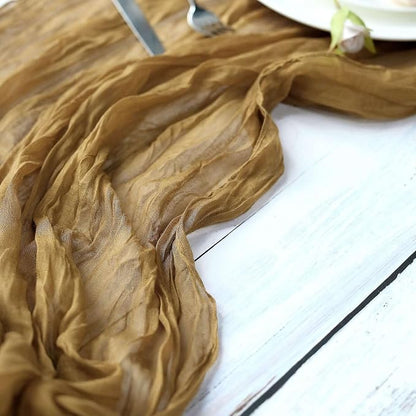 Efavormart 10ft Gold Cheesecloth Table Runner - Image 6