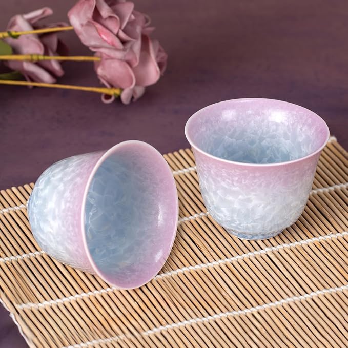 KAMMAK Japanese Tea Cups, 3.4 Oz Small Handmade Ceramic Teacups, Loose Leaf and - Image 3