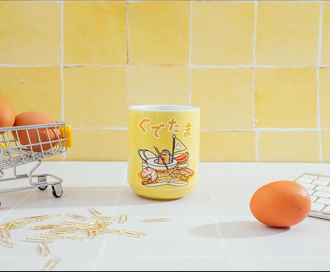Silver Buffalo Sanrio Gudetama Sailing On Ramen Asian-Style Ceramic Tea Cup | - Image 3