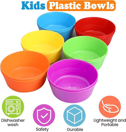 Foaincore Kids Plastic Bowls 10 oz Cereal Snack Microwave Dishwasher Safe - Image 3