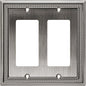 Henne Bery Sunken Pearls Heavy Duty Decorative Wall Plate Switch Plate Outlet Cover (Double Decorator, Heirloom Silver)