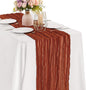 Terracotta 10FT Cheesecloth Table Runner Boho Gauze Fabric Table Runner Rustic by JALANCY