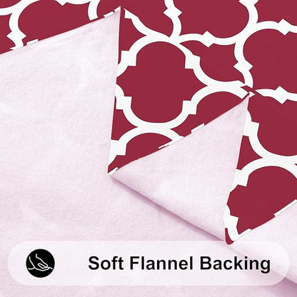 Smiry Rectangle Table Cloth, Waterproof Vinyl Tablecloth with Flannel Backing for Rectangle Tables, Wipeable Spillproof Plastic Tablecloths for Dining, Camping, Indoor and Outdoor (60"x120", Burgundy)