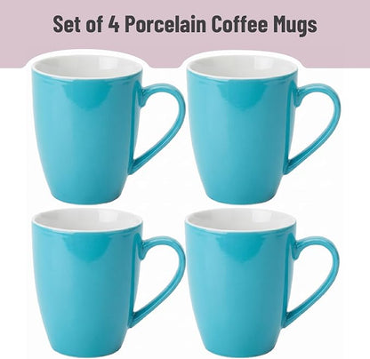 BTaT- Porcelain Coffee Mugs Set, 16 Ounces, 4 Pack, Turquoise Ceramic Coffee - Image 2