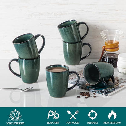vancasso STARRY Ceramic Coffee Mug Set of 6, 16 Oz Tea Cups - Image 3