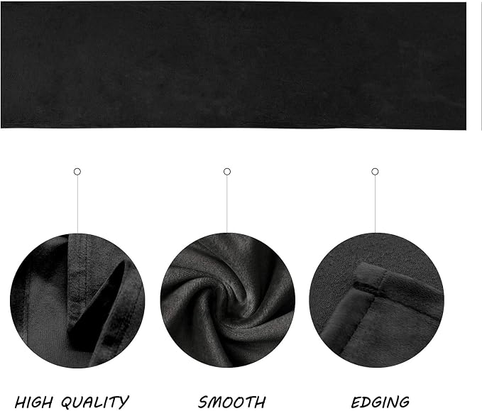 BALCONY & FALCON Table Runner Velvet Black 14"x118" | Elegant, Fall Decor - Image 2