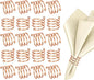 Rose Gold Napkin Rings Set of 20, Round Metal Napkin Ring Cloth Holder Rings Gold Halloween Fall Thanksgiving Christmas Valentine Thankful Napkin Rings Coffee Dining Wedding Table Decor