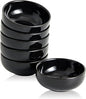 Ceramic Pinch Bowls,2.7 oz Mini Prep Dip Bowl Set,Small Dipping Salsa Charcuterie Soy Sauce Side Dish for Sushi,Set of 6(Black)