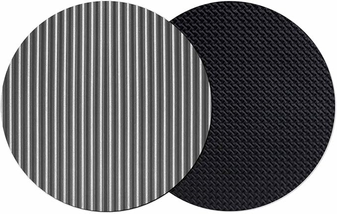 Geometric Grey Coasters Set of 2, Abstract Contemporary Minimalist Line Soft by PIEPLE