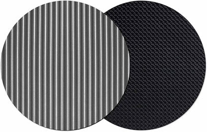 Geometric Grey Coasters Set of 2, Abstract Contemporary Minimalist Line Soft by PIEPLE