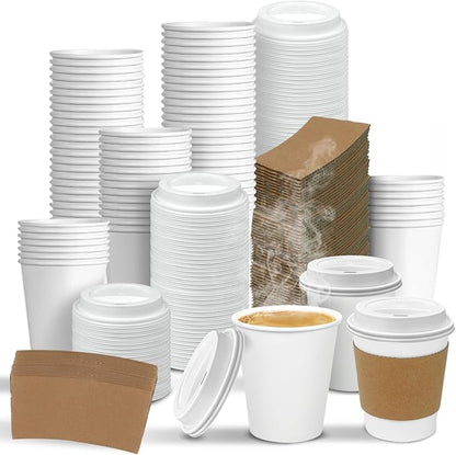 Ginkgo 100 Pack 8 oz Thickened Coffee Cups by HOME