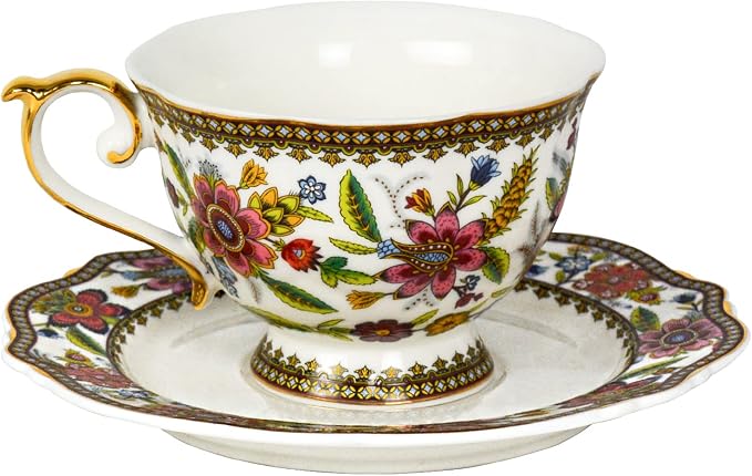 ACMLIFE Bone China Tea Cup and Saucer Set by ACMLIFE