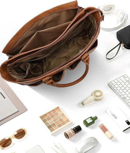 Laptop Tote Bag for Women, Leather Work Tote - Image 3