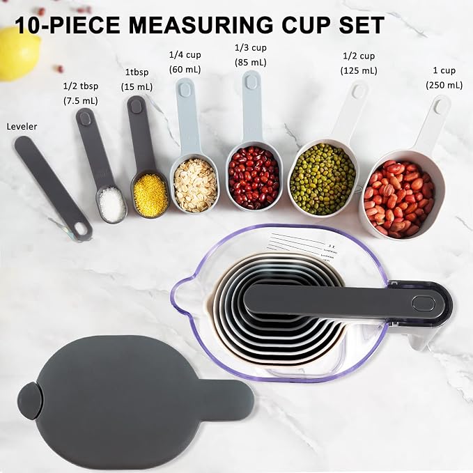 Stackable 10-Piece Measuring Cups and Spoons Set - Image 4