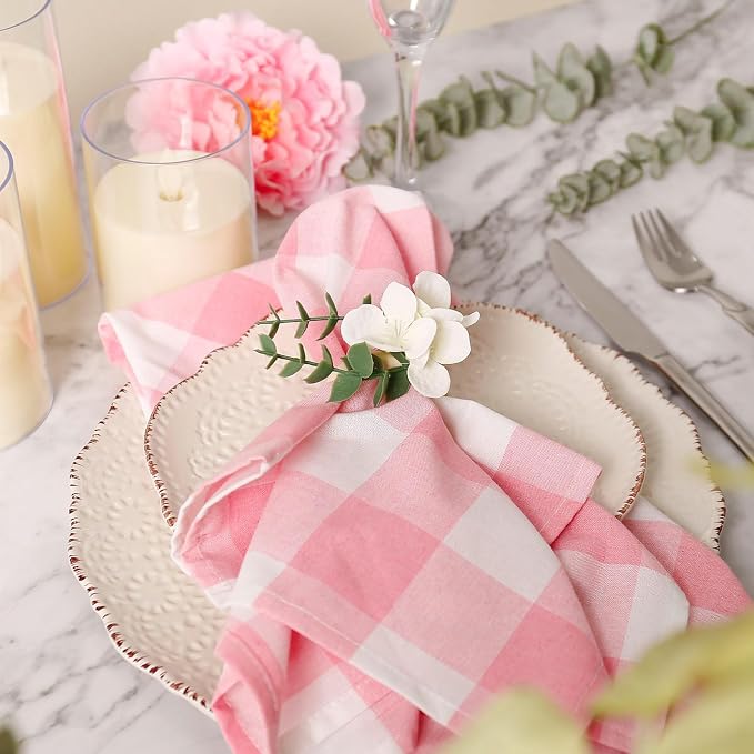 Handmade Floral Napkin Rings, Hydrangea & Eucalyptus Leaf Spring Decoration - Image 5