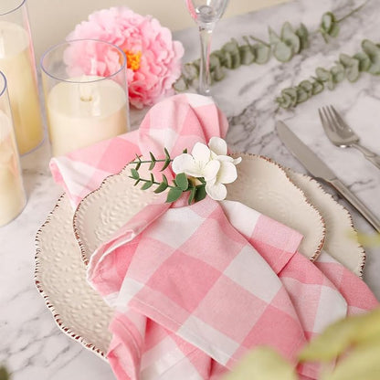 Handmade Floral Napkin Rings, Hydrangea & Eucalyptus Leaf Spring Decoration - Image 5