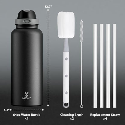 Meoky 64 oz Insulated Water Bottle, Half Gallon Water Jug - Image 4