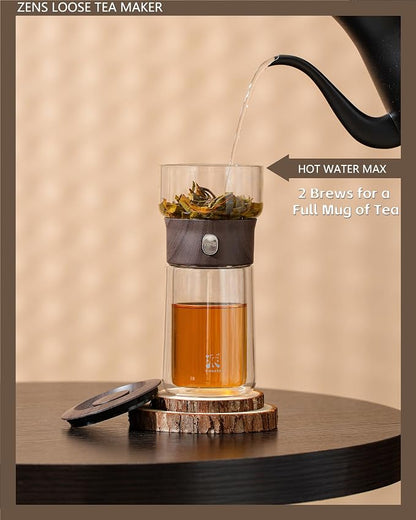ZENS Glass Infuser Teapot, One Touch Tea Maker - Image 3