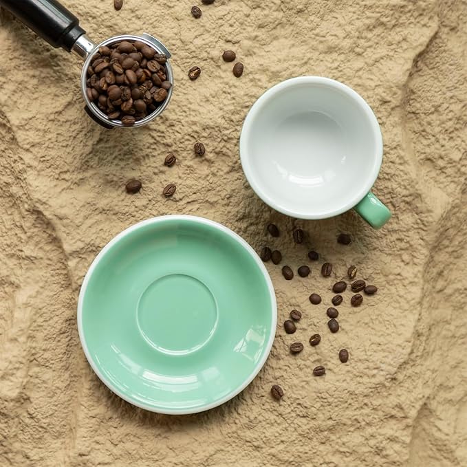 Loveramics Latte Art Mug with Saucer, 10 oz Ceramic Coffee cups with Round - Image 5