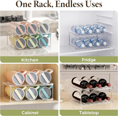 LAMU Stackable Water Bottle Organizer Holder Tumbler Cup Storage Rack | 2 Tier - Image 8