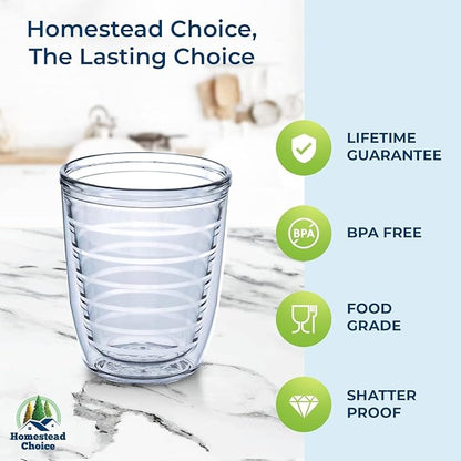 Homestead Choice Insulated Drinking Glasses 12oz 2-pack - Image 2