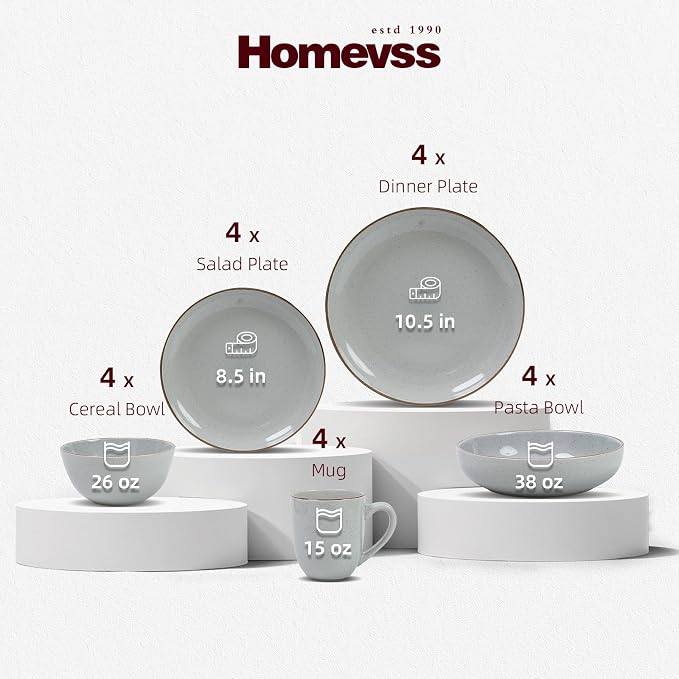 HomeVSS 20-Piece Dinnerware Set - Image 2