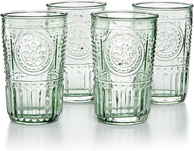 Bormioli Rocco Romantic Set Of 4 Cooler Glasses, 16 Oz. Colored Crystal Glass by Bormioli+Rocco