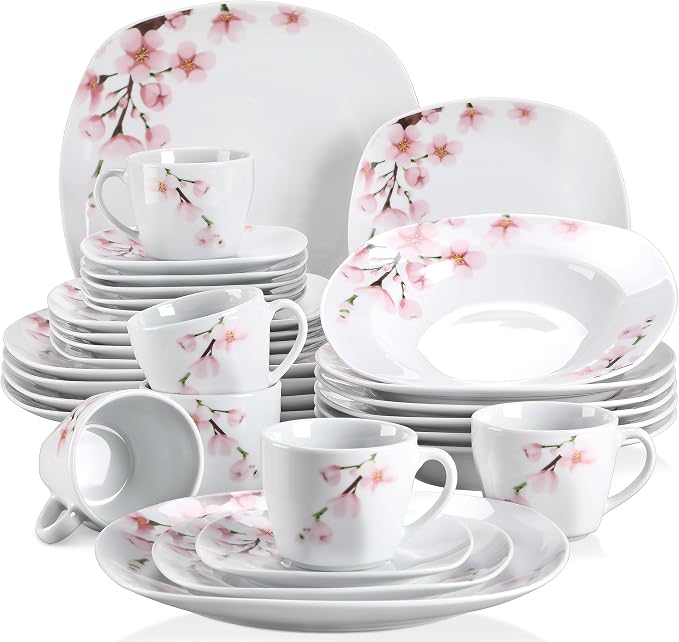 VEWEET 30 PCS Ceramic Dinnerware Sets by VEWEET