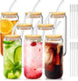 Glass Tumblers with Lids and Straws Set of 8 – 20oz Iced Coffee Tumblers by DAMCONME