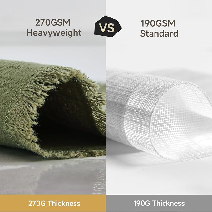 14 x 90 Inches Frayed Edge Table Runner, 270G Heavyweight Sand Washed Slub - Image 8