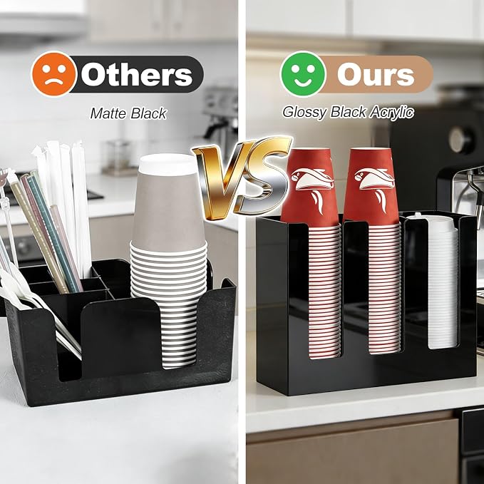 Coffee Cup Holder, Cup and Lid Organizer fits 5 to 16 oz Disposable Cups | - Image 5