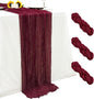 3Pack Burgundy Cheesecloth Table Runners 17 x 108 inch Sheer Table Runner | by Seveups