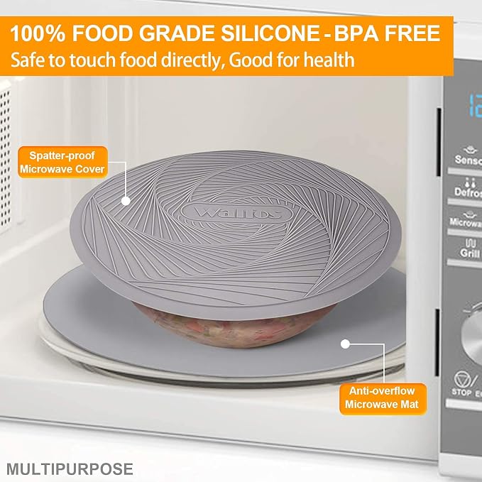 Walfos 12-Inch Silicone Microwave Mat & Pot Holders, Non-Slip Heat Resistant - Image 6