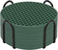 Silicone Coasters Set of 8 with Holder,Coasters for Drinks,Beer,Coffee Coasters,Suitable for Kinds Cups,Hot or Cold,Anti-SLI,Non-Stick,Anti-Overflow Tabletop Protection and Decor (8 Pcs, Green)