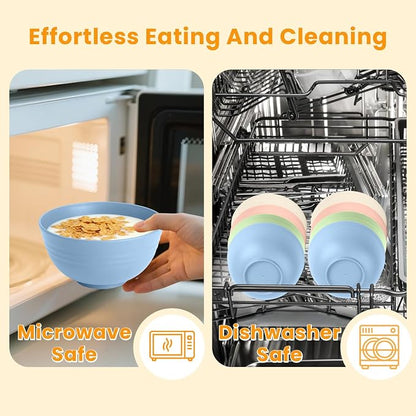Wheat Straw Bowls, Unbreakable Cereal Bowls Microwave Safe, Dishwasher Safe - Image 6