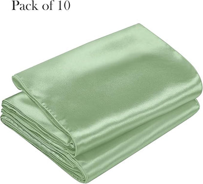 Satin Sage Green Table Runners 10 Pack - Image 3