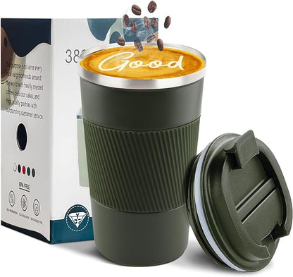 Insulated Travel Coffee Mug, Stainless Steel Coffee Cup by YINBAOGE