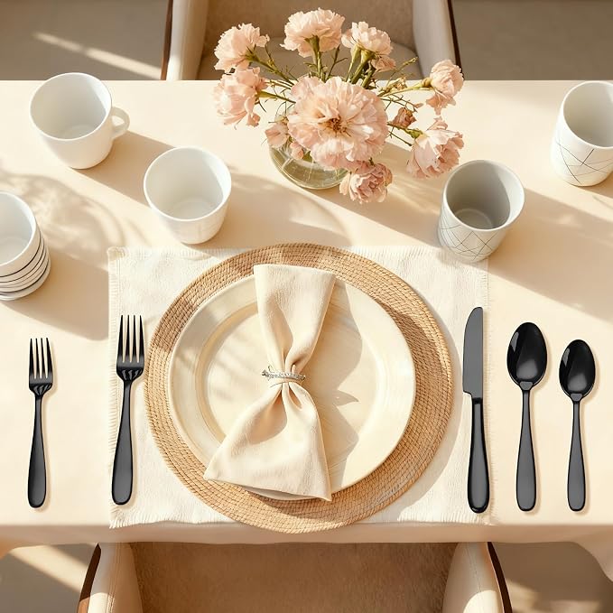 20-Piece Black Silverware Set, Flatware Set - Image 7