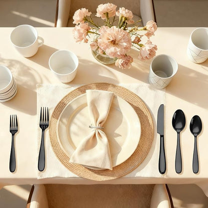 20-Piece Black Silverware Set, Flatware Set - Image 7