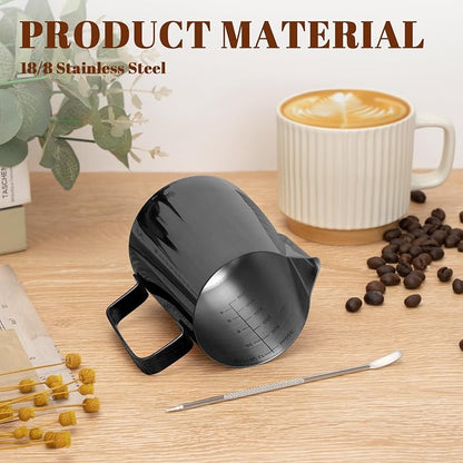 Amrules Milk Frothing Pitcher, 12 oz Milk Frother Cup - Image 5