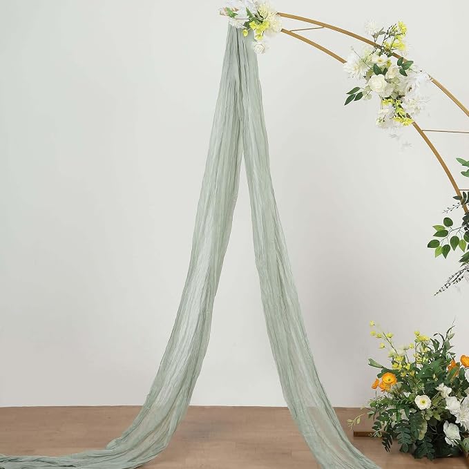 Efavormart 20ft Sage Green Gauze Cheesecloth Wedding Arch Drapery Fabric - Image 2