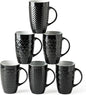 AmorArc 20 oz Large Coffee Mugs Set of 6, Embossed Ceramic Coffee Mugs by AmorArc